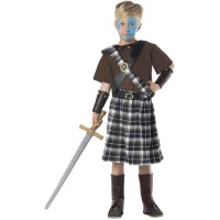 Costume da guerriero scozzese marrone per bambini