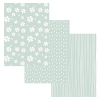 Kit di panni per rilegatura Essential Basics Mint 32 x 45 cm - Artis decor - 3 pezzi.