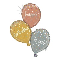 Palloncino con palloncini Happy Birthday 102 cm - Grabo