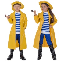 Costume da capitano pescatore giallo per bambini