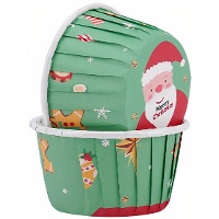 Capsule per cupcakes di 5 cm con decorazioni natalizie - 50 pezzi