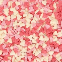 Sprinkles mini cuori bianchi, rossi e rosa 60g - FunCakes