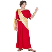 Costume da Cesare romano rosso e oro per uomo