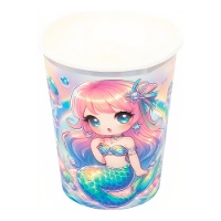 Bicchieri Kawaii Sirena iridescenti - confezione da 8