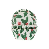 Capsule per cupcake al vischio di Natale - House of Marie - 50 pezzi