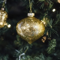 Palline Gold Christmas ovali da 10 cm - 6 unità