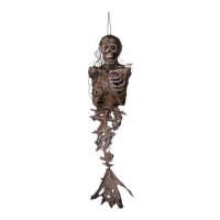 Figura sirena scheletro con luce appesa - 79 cm
