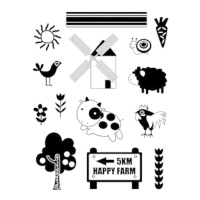 Timbri acrilici con animali della fattoria - Innspiro