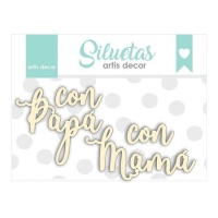 Chipboard Con papá e Con Mamá - Artis decor - 4 unità