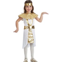Costume egiziano bianco e oro per bambina