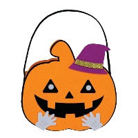 Cestino di zucca con cappello da strega da 16 cm
