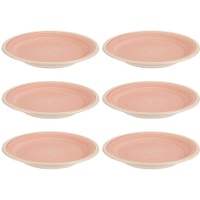 Piatto da 19 cm in gres con bordo bianco - 6 pezzi