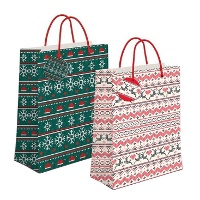 Borsa regalo di 14 x 11,5 x 6,7 cm bianca Natale - 1 unità