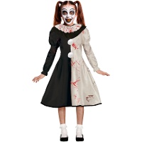 Costume da clown spaventoso e insanguinato per ragazza