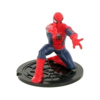 Statuina torta Spiderman accovacciato da 7 cm - 1 unità