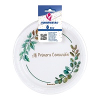 Piatti per la Comunione floreale di 18 cm - 8 pezzi