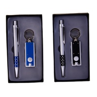 Set di biro + portachiavi con torcia a led - 1 pezzo