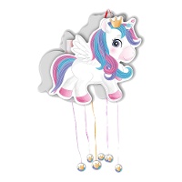 Pinata a forma di unicorno con corona di 40 x 36 cm