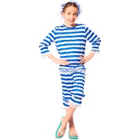 Costume da bagno blu in stile anni '20 per bambina
