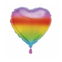 Palloncino cuore arcobaleno metallizzato da 45,7 cm - Unique