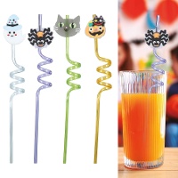 Cannucce di plastica assortite per Halloween - 4 pezzi