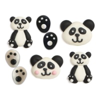 Figure di zucchero di panda - Decorare - 8 unità