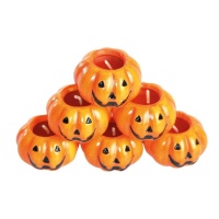 Confezione candele di zucca Halloween 4 cm - 6 unità