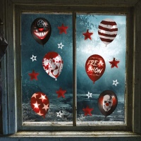 Palloncino Killer Clown Decorazione per finestra 30 x 40 cm - 3 foglie