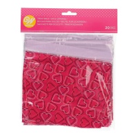 Palline di plastica quadrate a forma di cuore - Wilton - 20 pz.