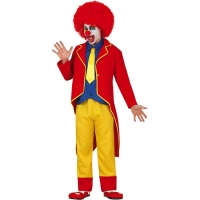 Costume da clown con cravatta gialla per uomo