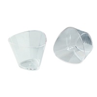 4,7 x 8,5 x 6,5 cm bicchieri triangolari in plastica trasparente - Dekora - 100 unità