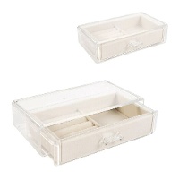 Portagioie trasparente in cassetto di 19 x 11,2 x 5,2 cm