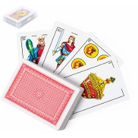 Mazzo di carte spagnole in carta plastificata resistente