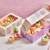 Scatola per 6 cupcakes o 15 mini cupcakes da 24 x 16 x 8 cm - FunCakes - 3 unità