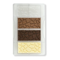Stampo per barrette di cioccolato effetto ciotolato da 20 x 12 cm - Decora - 4 cavità