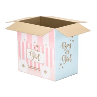 Scatola a sorpresa con palloncini Boy or Girl 60 x 40 x 60 cm - 5 pz.