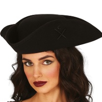 Cappello da pirata nero per adulti