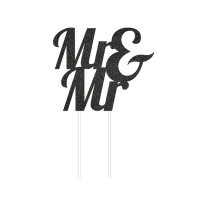 Cake topper Mr e Mr con glitter nero