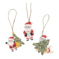 Ciondoli di Babbo Natale allegro - 3 unità