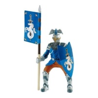 Statuina torta soldato medievale blu da 12,5 cm - 1 unità