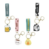 Portachiavi con figura e frase divertente colazione - 1 unità