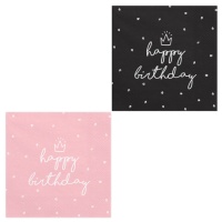 Tovaglioli Happy Birthday lisce di 16,5 x 16,5 cm - 20 pezzi