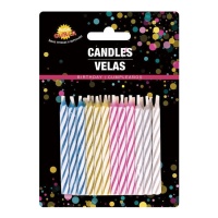 Candele colorate classiche da 6 cm - 24 pezzi.