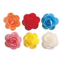 Cialde fiori rosa assortiti da 4,5 cm - Dekora - 50 unità