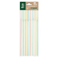 Cannucce flessibili biodegradabili a righe di 21 cm - Honest Green - 50 pezzi