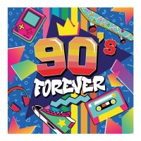 Tovaglioli 90's forever 16,5 cm - 20 unità