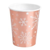 Bicchieri da neve oro rosa 270 ml - 6 pz.