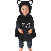 Poncho nero a forma di gatto per bambino