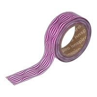 Washi tape rosa a onde metalliche - 10 m