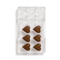 Stampo per cioccolato in policarbonato a cuore 20 x 12 cm - Decora - 10 cavità